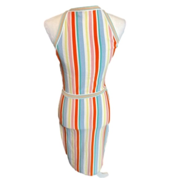 Ali & Jay Shades On Stripe Body-Con Strappy Midi Length Sweater Dress Sz M or L - Picture 6 of 13